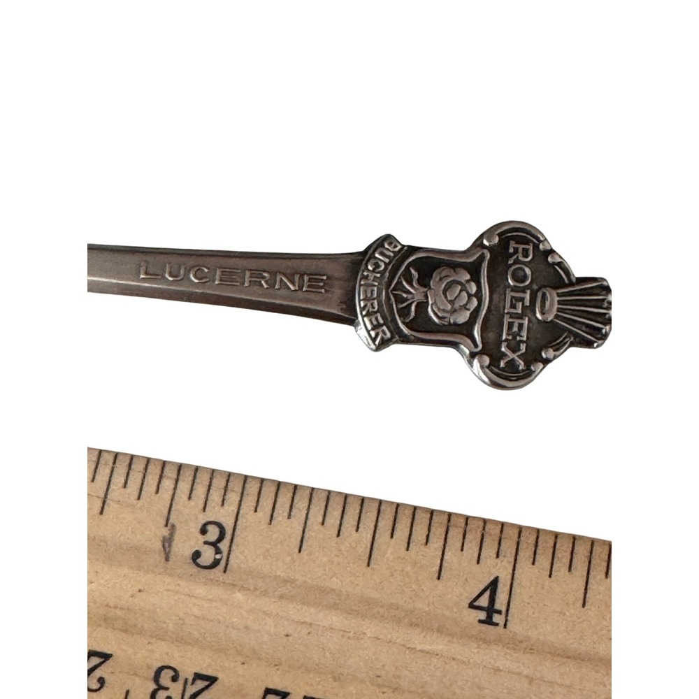 Rolex Bucherer Switzerland Lucerne‎ Souvenir Spoon Lion Crest 4.25in - Picture 4 of 6